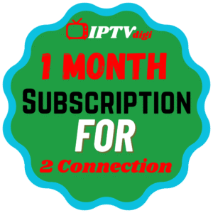 1 Month IPTV Subscription for 2 Connection