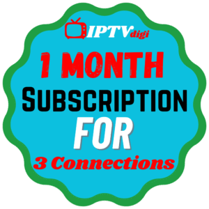 1 Month IPTV Subscription for 3 Connections