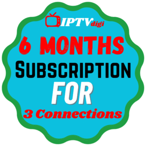 6 Months IPTV Subscription for 3 Connections