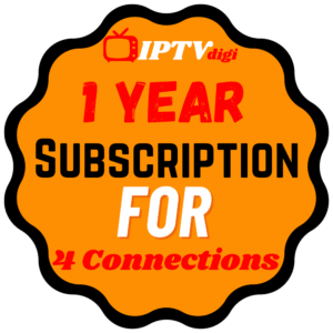 1 Year IPTV Subscription for 4 Connections