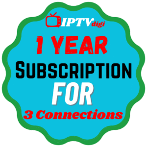 1 Year IPTV Subscription for 3 Connections